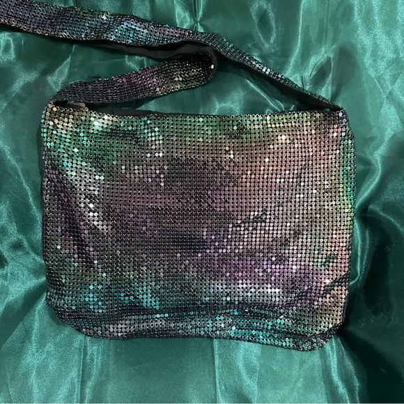 Iridescent Holographic Mesh Shoulder Bag | Y2K Rave Disco Festival Purse NWT - Picture 8 of 16